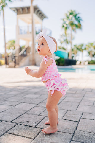 Paradise Pink Gingham High Waisted Bikini