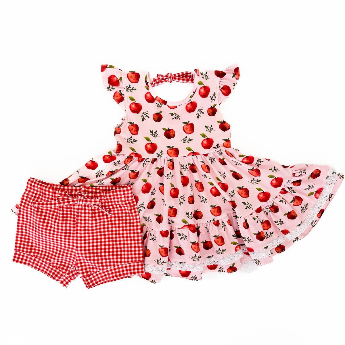 Vintage Apple Dress and Bloomer Set