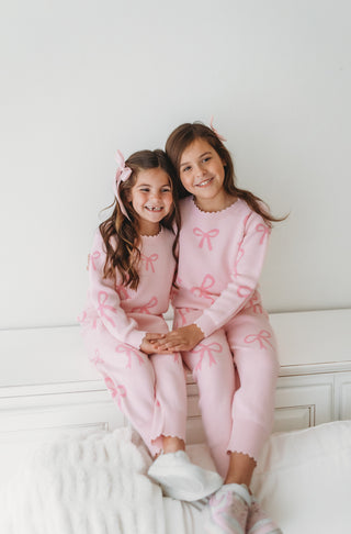 Rosy Ribbon Sweater Pants