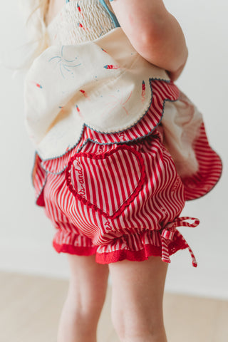 *PREORDER* Scallop Tunic Set - Red, White, and Boom