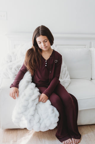 Ribbed Bamboo Lounge Pants ~ Plum