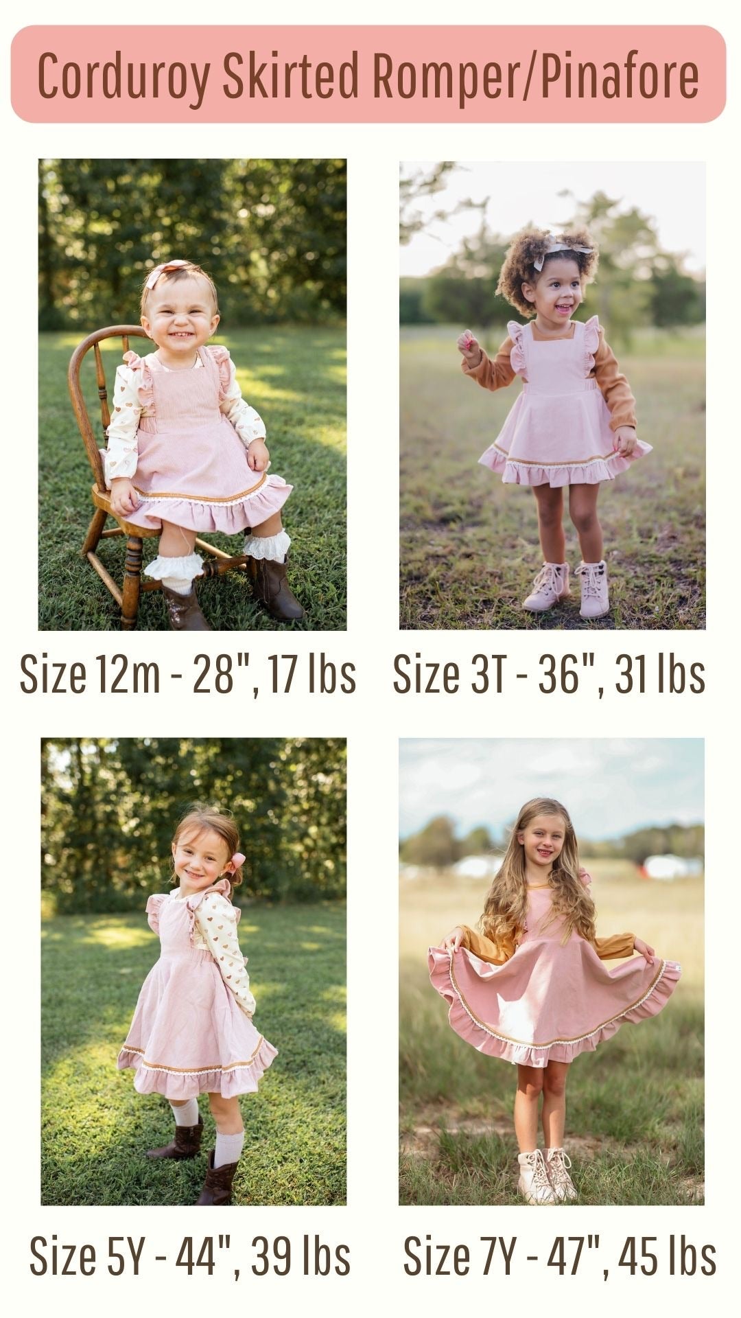 Autumn Rose Corduroy Skirted Romper