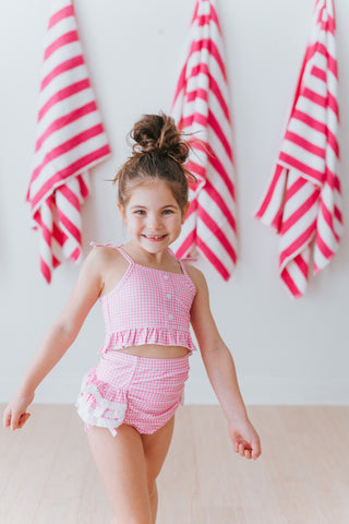 Paradise Pink Gingham High Waisted Bikini