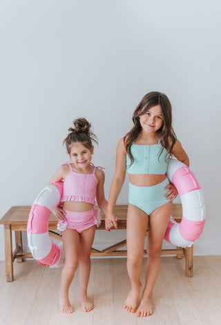 Paradise Pink Gingham High Waisted Bikini