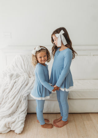 Bamboo Ribbed Comfort Set ~ Bluebell