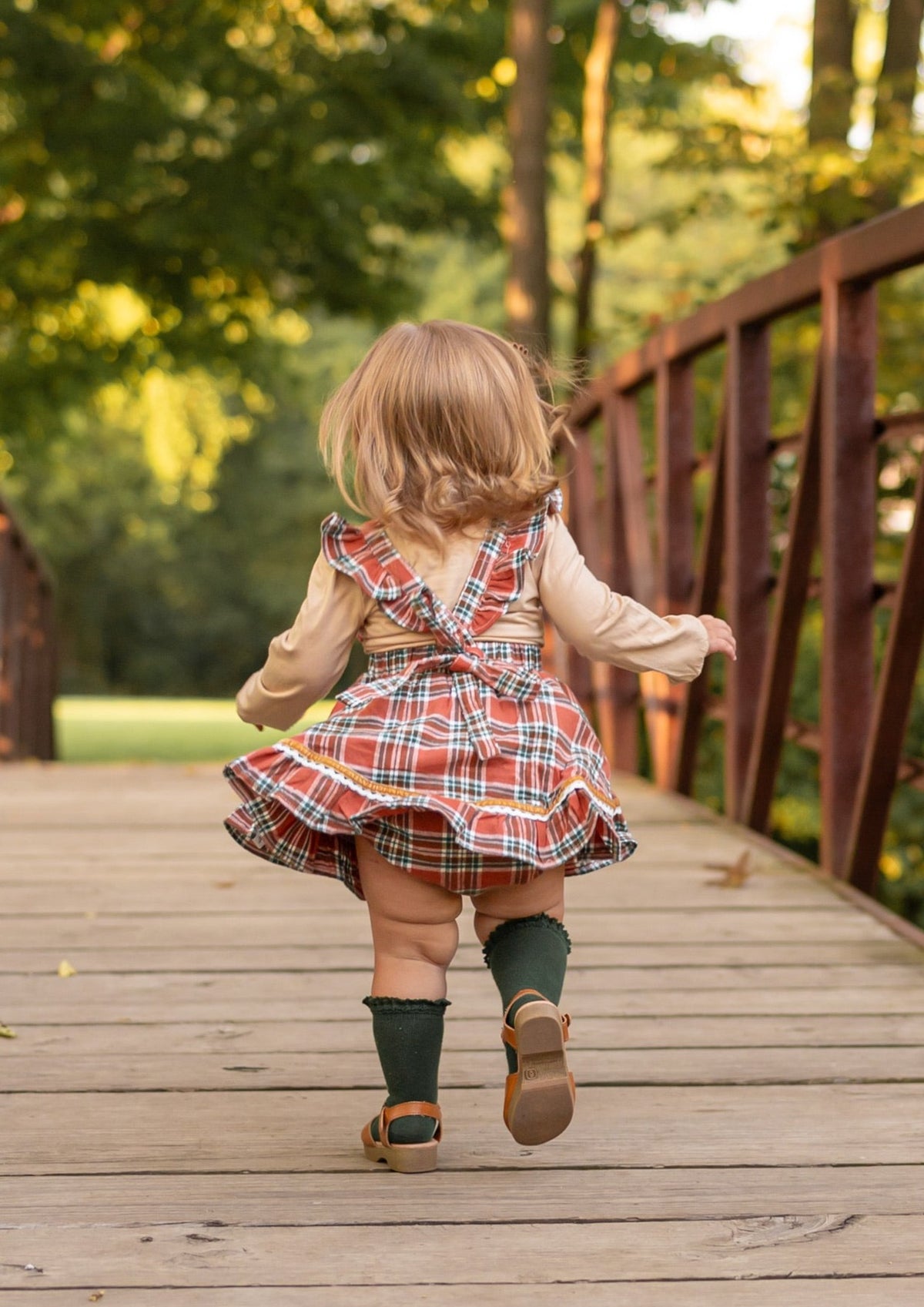 Turkey Day Tartan Skirted Romper