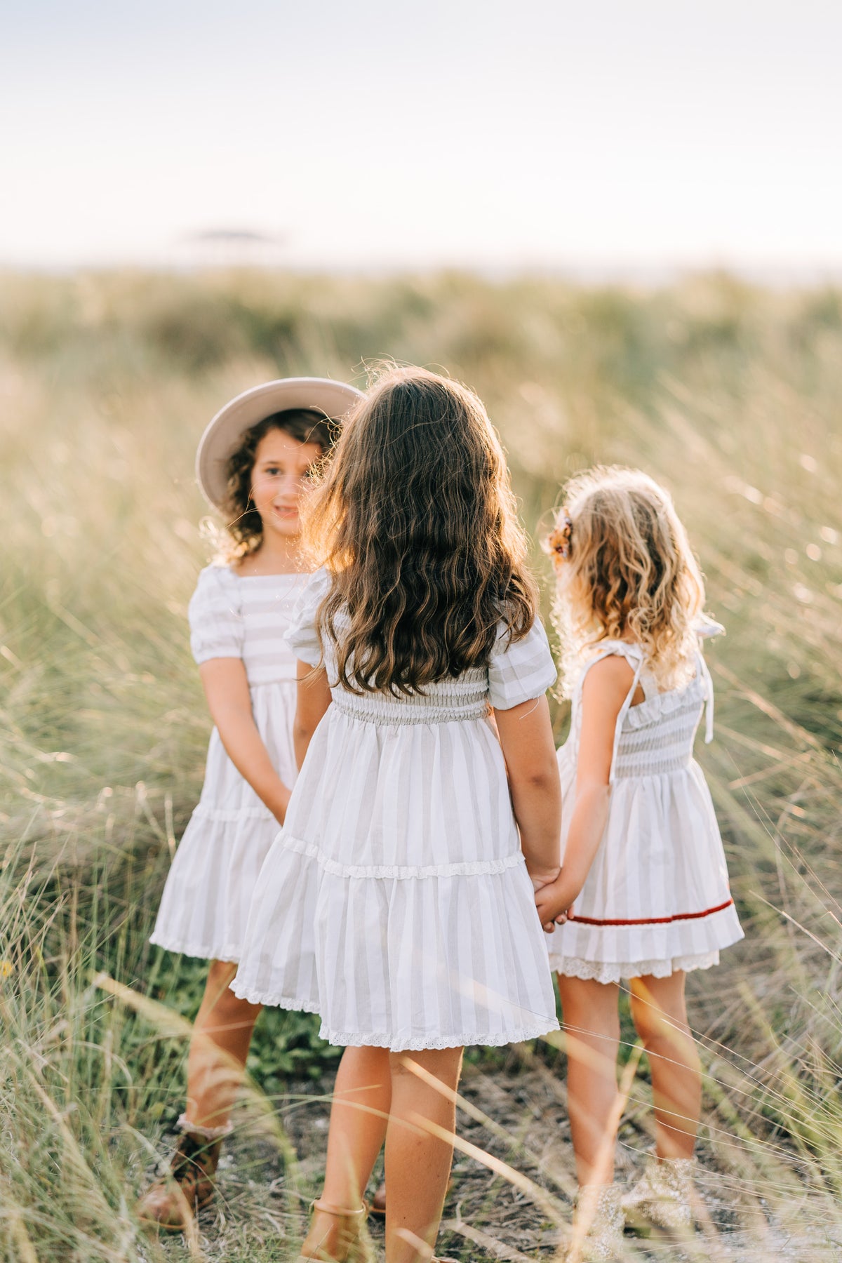 Wheat Stripe Grace Dress and Bloomer Set