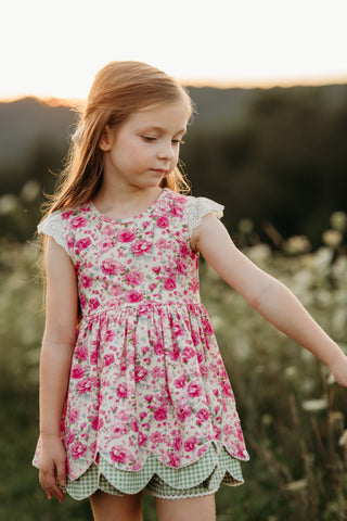 Scallop Tunic Set ~ Prairie Rose