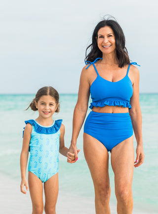 Women's Ribbed Bikini ~ Brilliant Blue