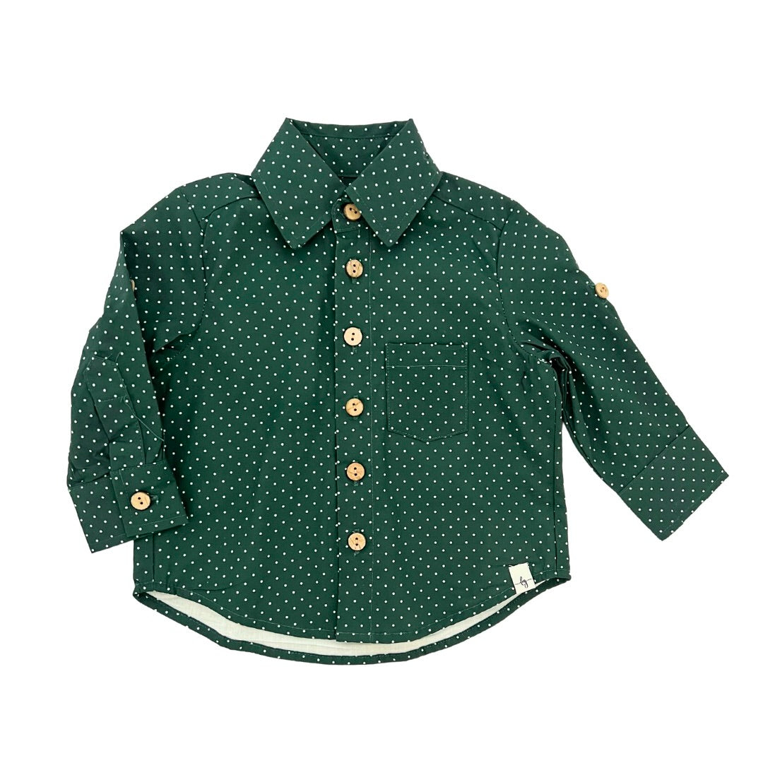 Evergreen Dot Button-Up Shirt