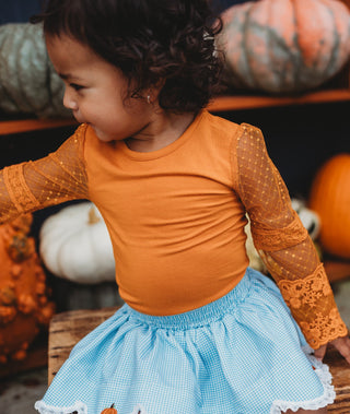 Orange Lace layering shirt