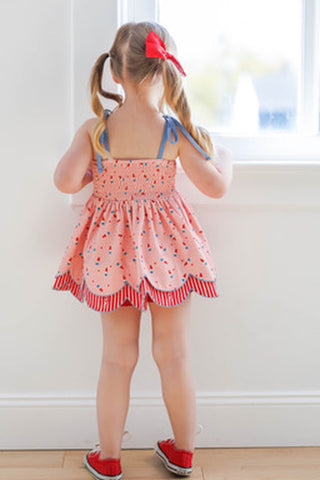 Scallop Tunic Set - Pink Patriot Pop