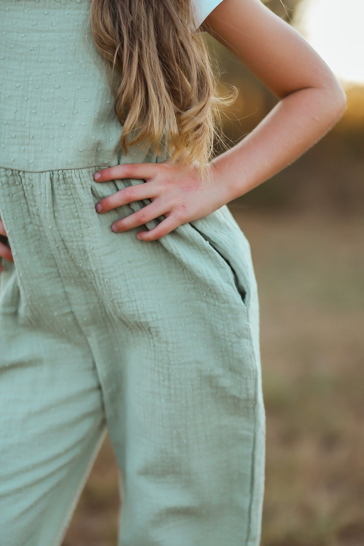 Sage Swiss Dot Gauze Jumper