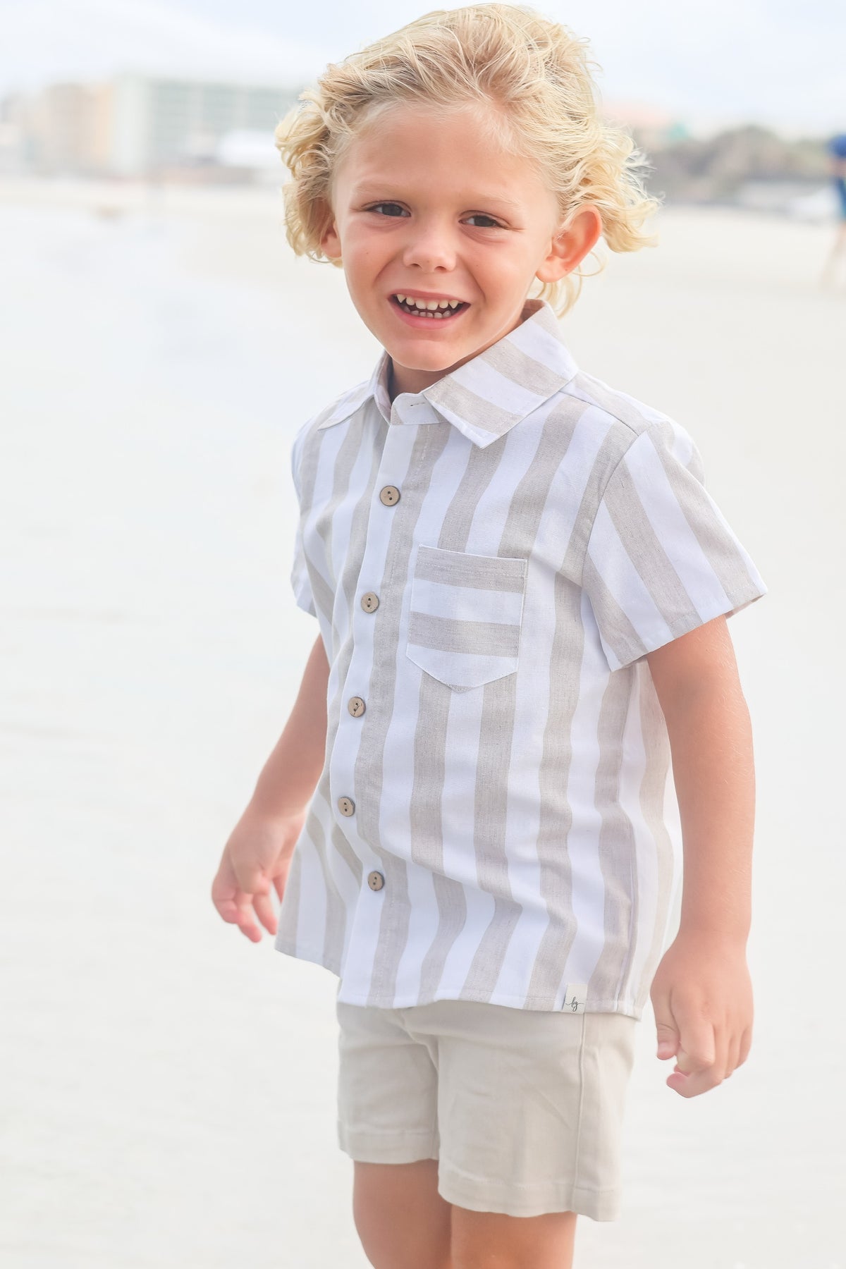 Wheat Stripe Button-up Shirt