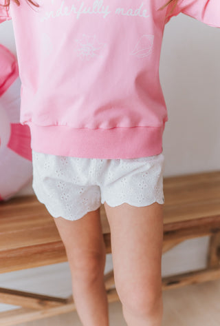 White Eyelet Shorts