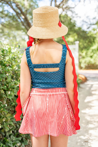 Snap Back Tank - Navy Dot