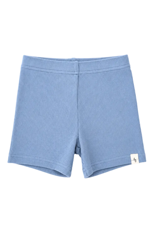Ribbed Biker Shorts ~ Dusty Blue