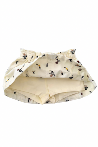 Maple Petals Denim Embroidered Skort