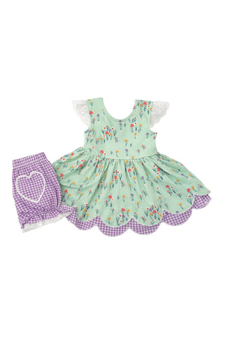 Scallop Tunic Set ~ Spring Meadow