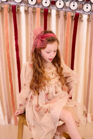 Belle Organza Fringe Headband - White