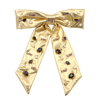 Gold LSU Bow Barrette