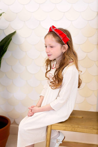 Knotted Heather Moonstitch Headband - Red