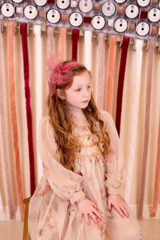 Belle Organza Fringe Headband - White