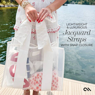 Ivory Pearl Bow Jelly Tote Bag