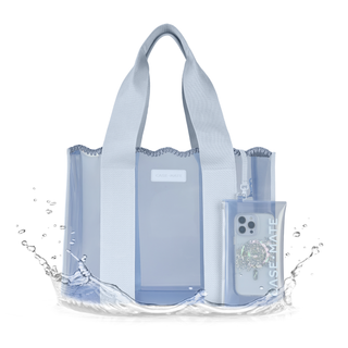 Carolina Blue Crochet Wave Jelly Tote Bag