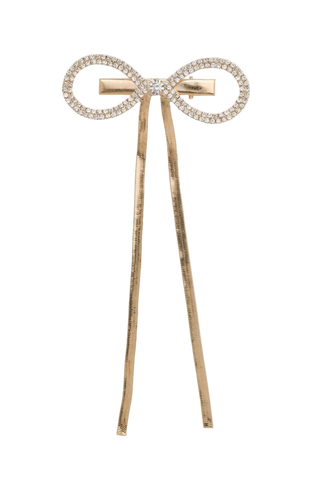 Dainty Dangle Golden Bow - Gold/Crystal