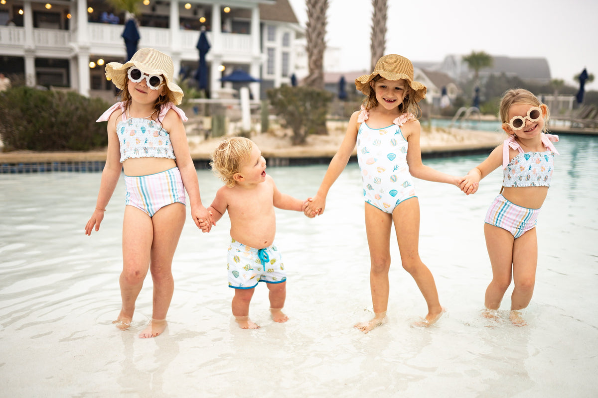 Summer Shells Smocked Bikini