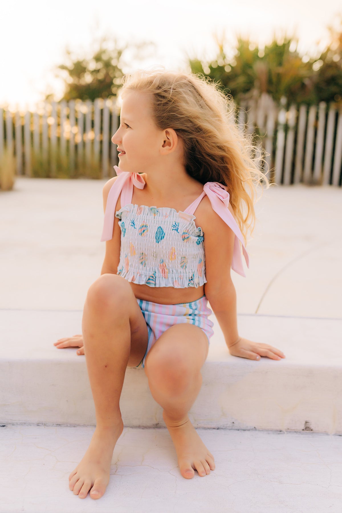 Summer Shells Smocked Bikini
