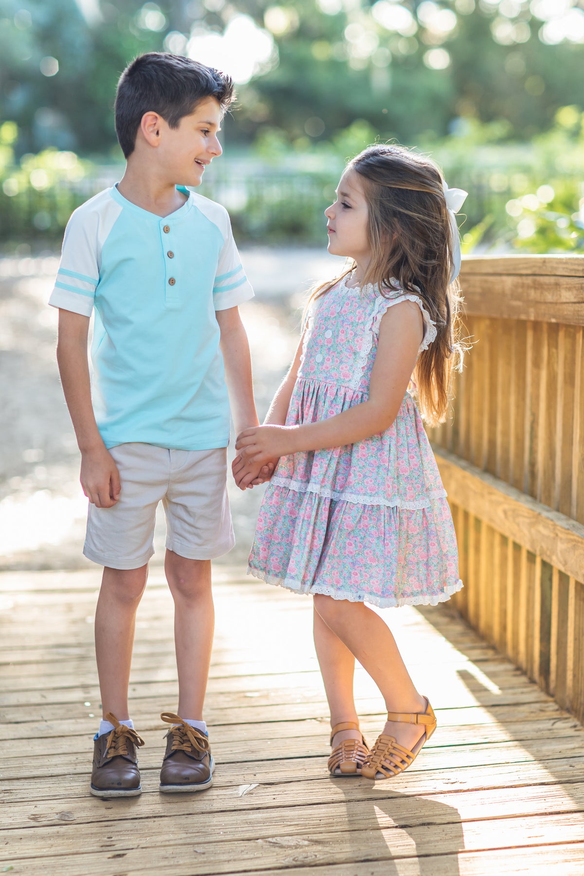 Aqua Striped Boy Shirt