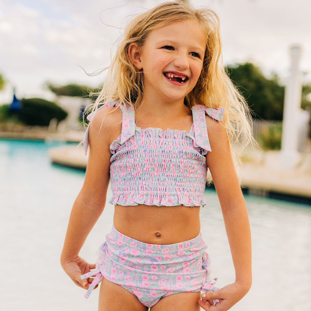 Cherry Blossom Smocked Bikini