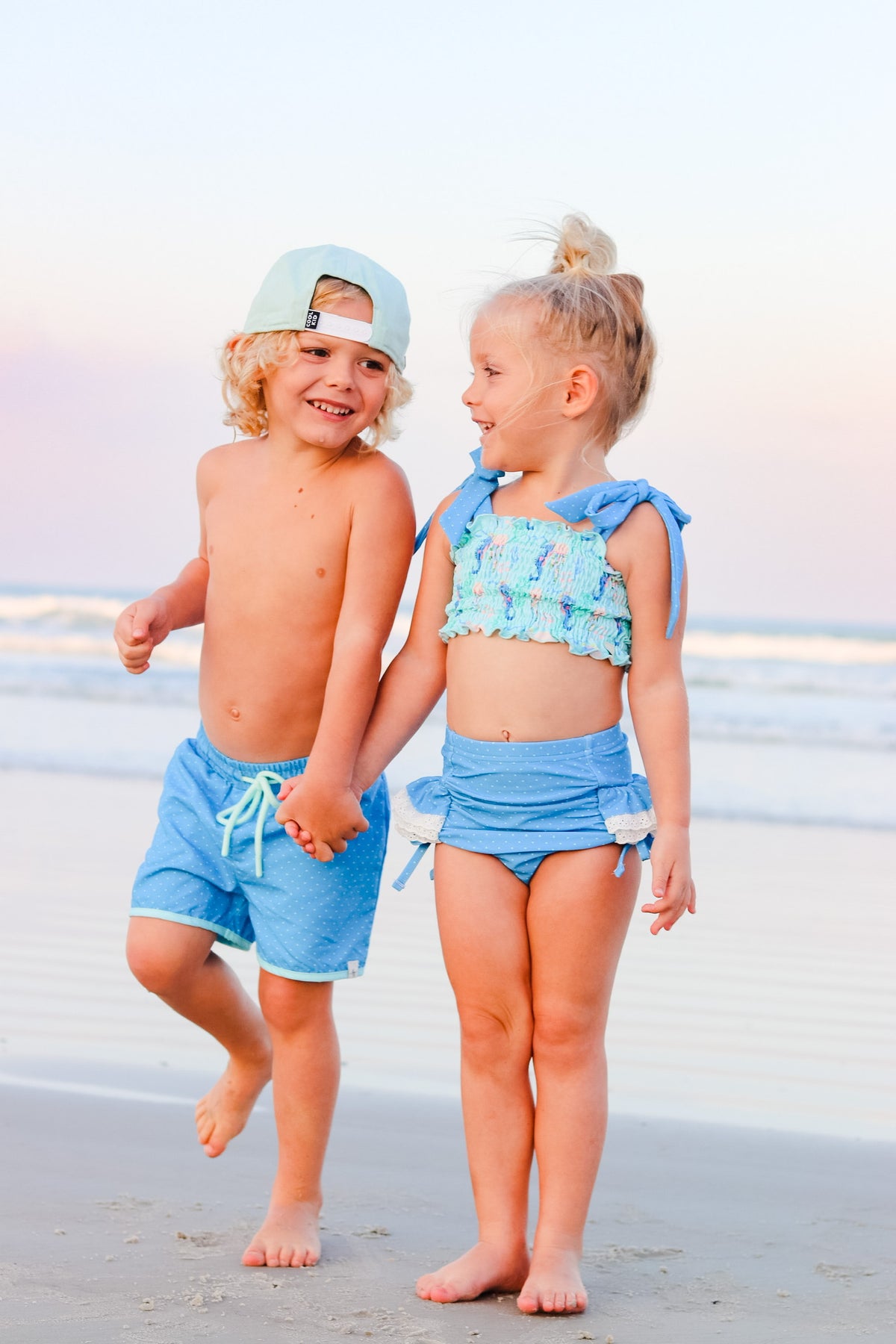 Girls Salty Seahorse Smocked Bikini