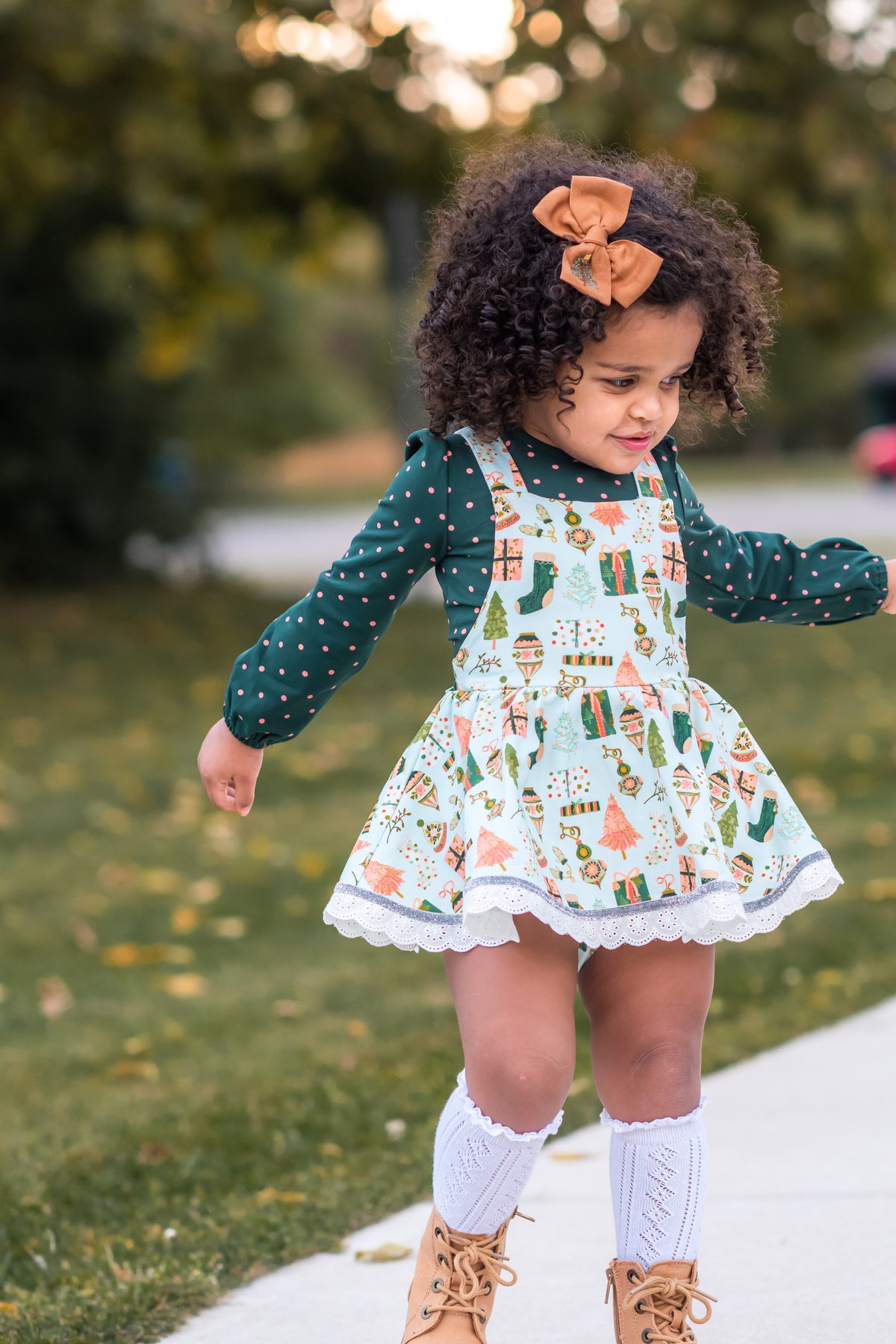 Joy to the World Skirted Romper