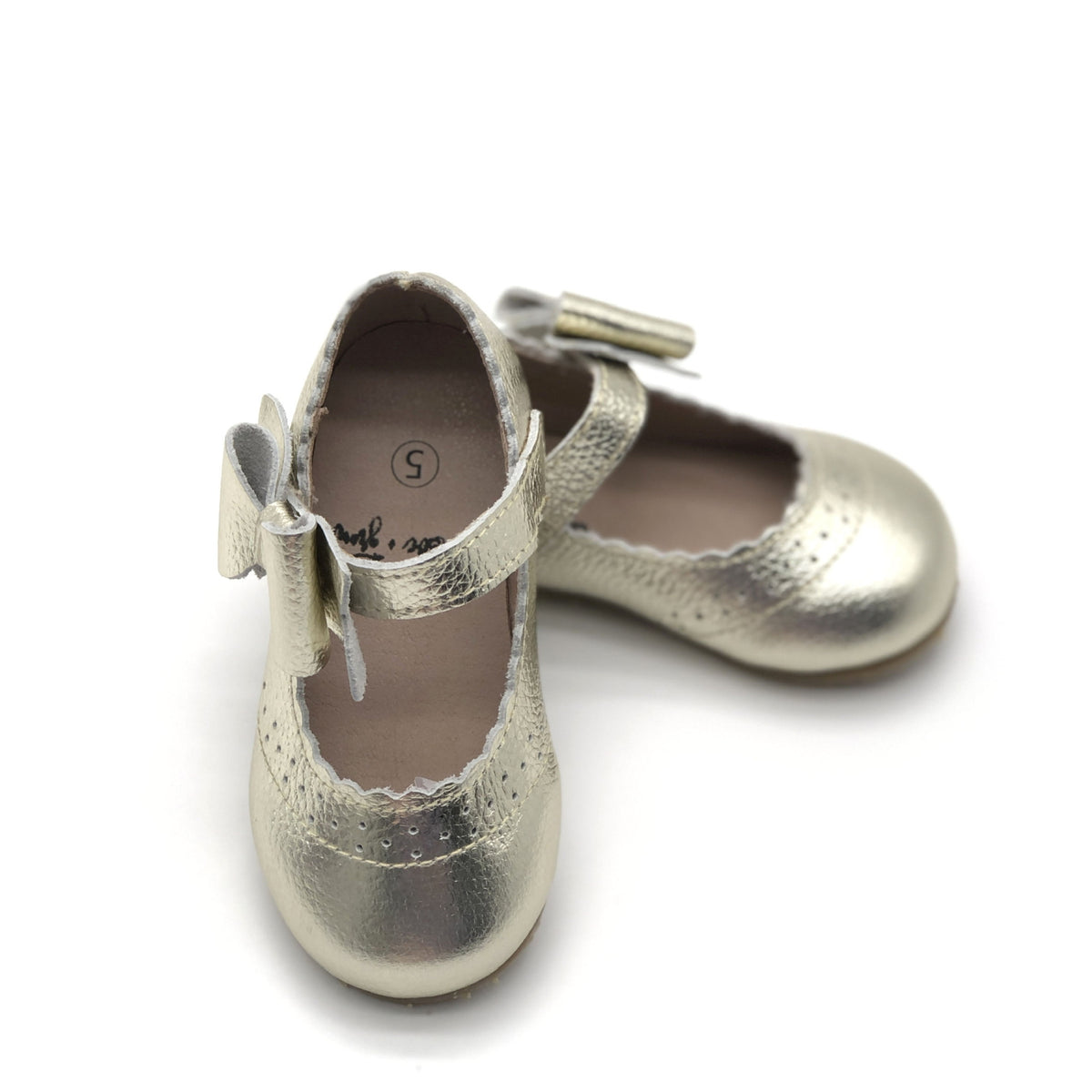 Gold Bow Mary Jane Shoes