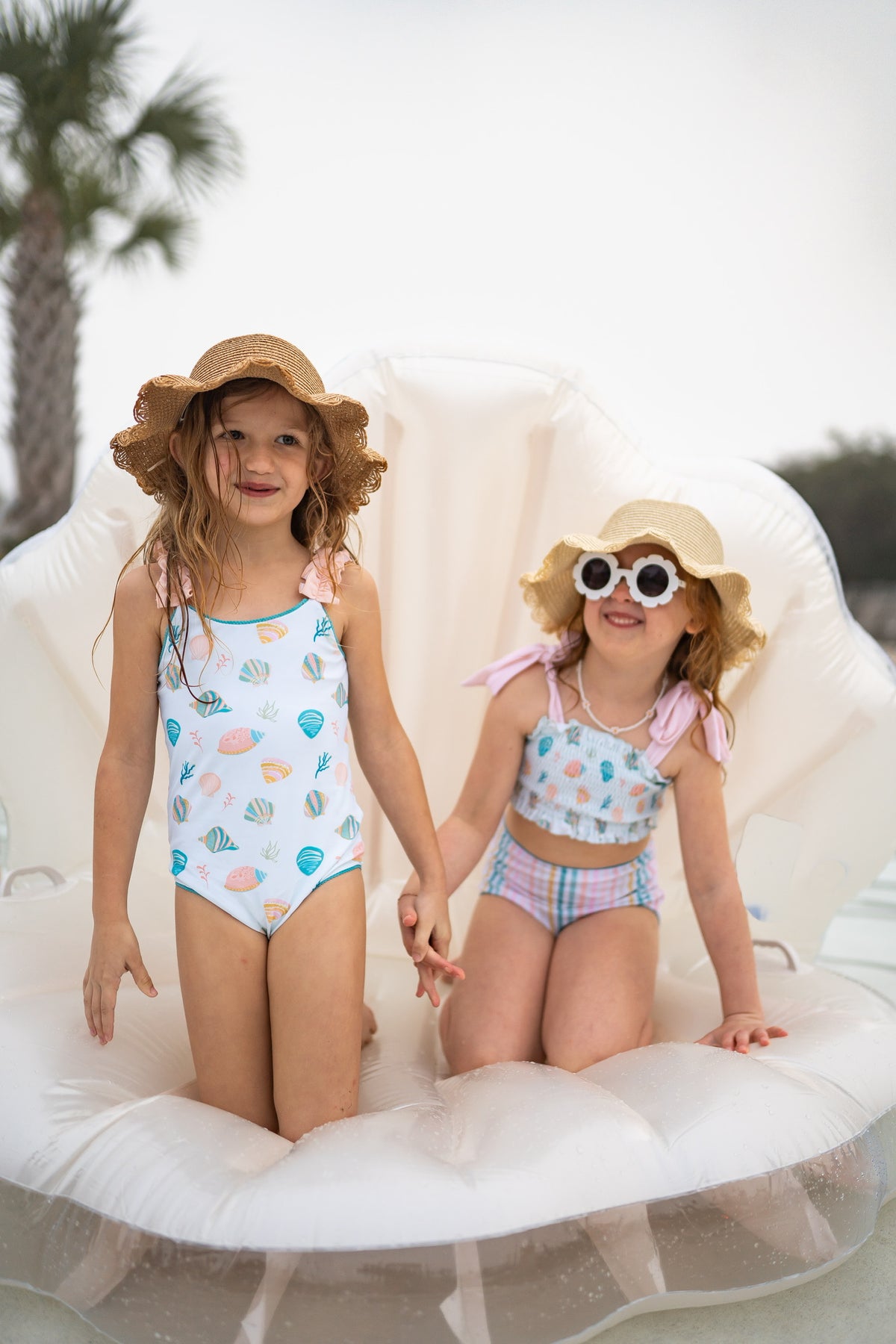 Summer Shells Ruffle Strap One-piece Swimsuit