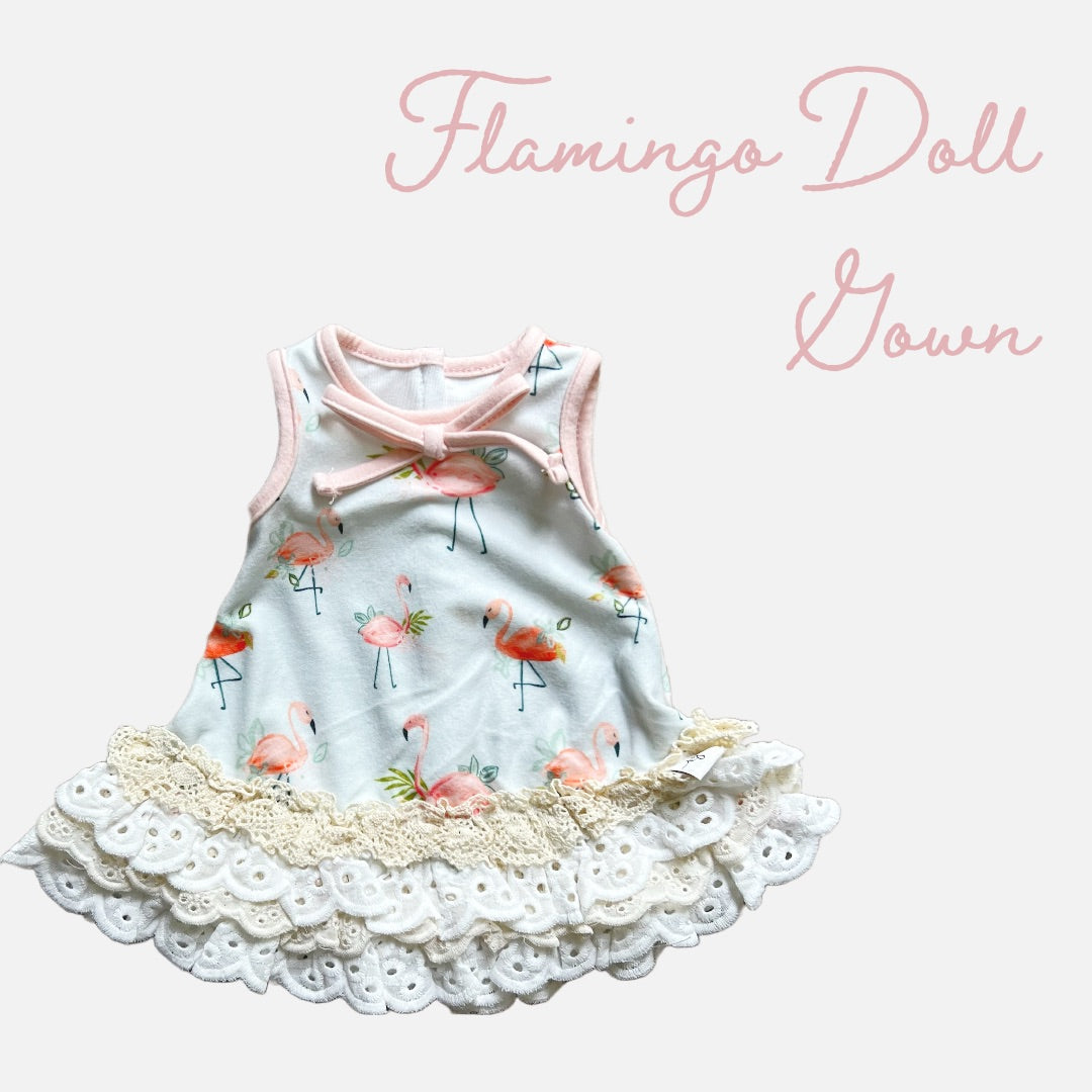 Fanciful Flamingo Doll gown