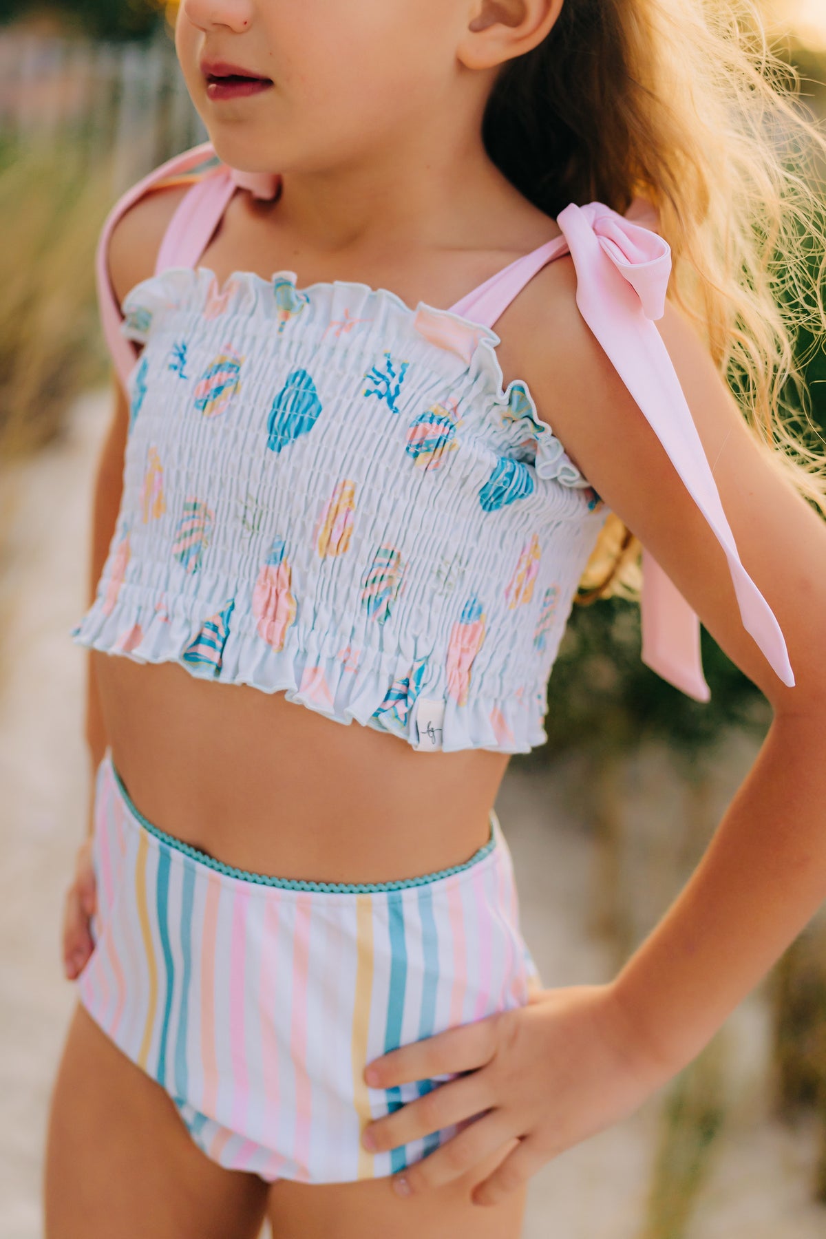 Summer Shells Smocked Bikini