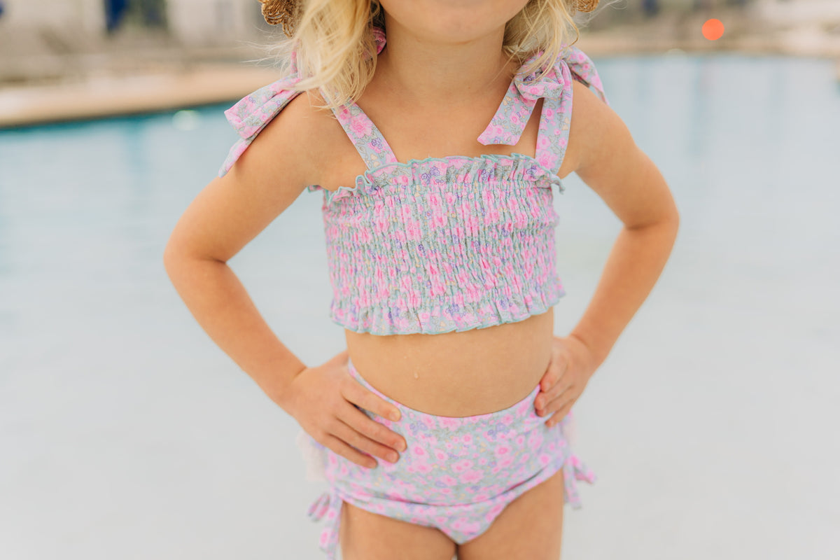 Cherry Blossom Smocked Bikini