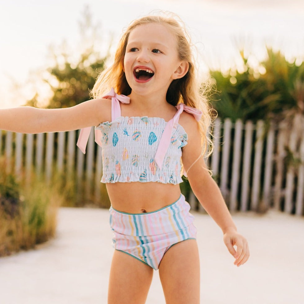 Summer Shells Smocked Bikini