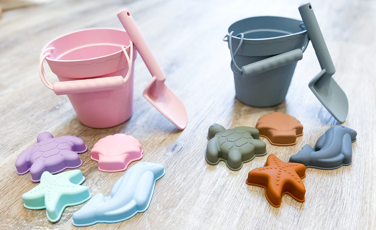 Pink and Blue Beach Buckets- Animal Creatures