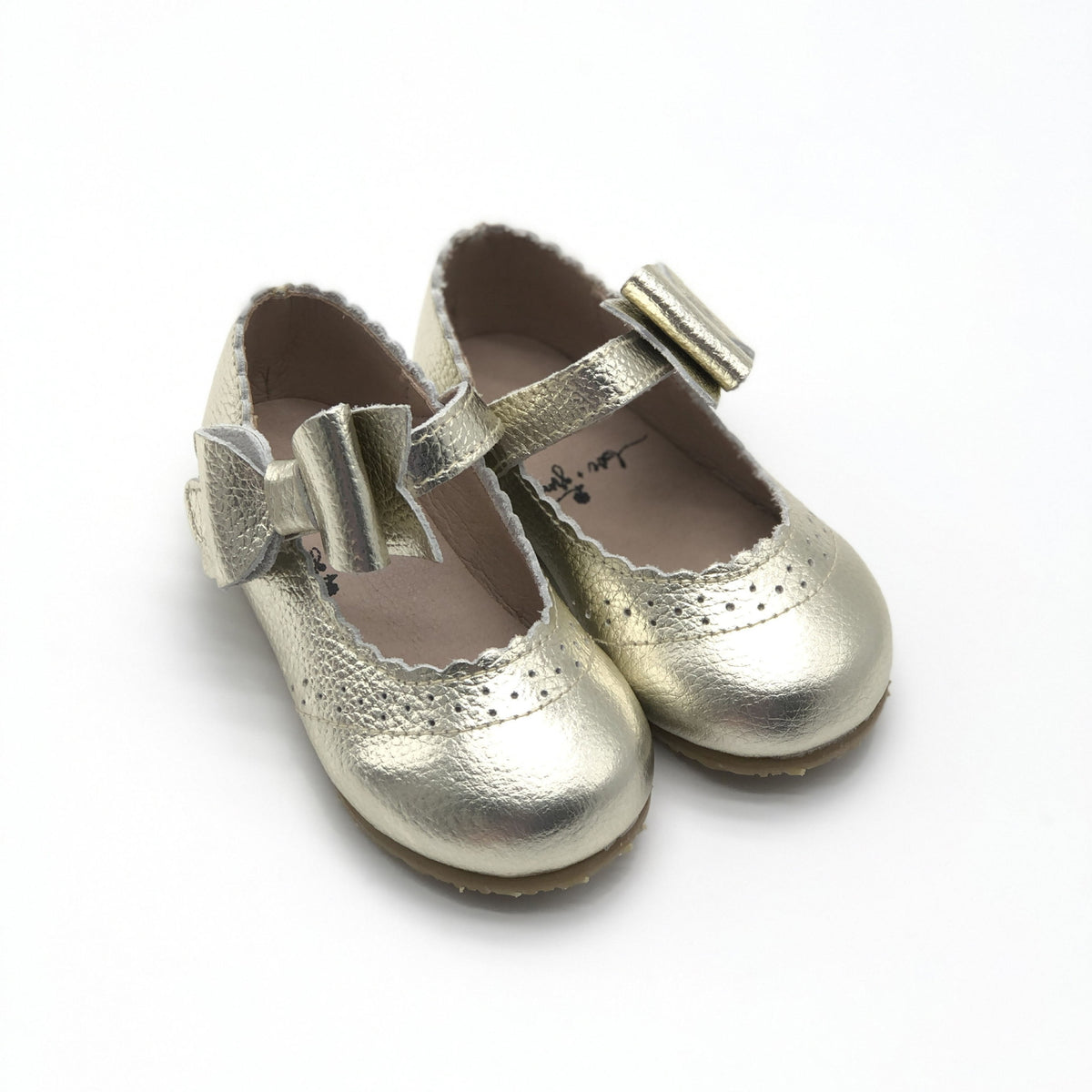Gold Bow Mary Jane Shoes