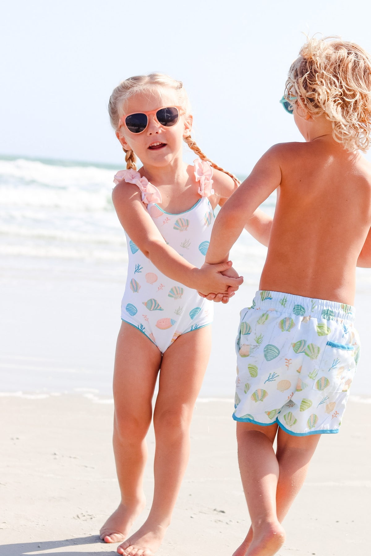 Summer Shells Ruffle Strap One-piece Swimsuit