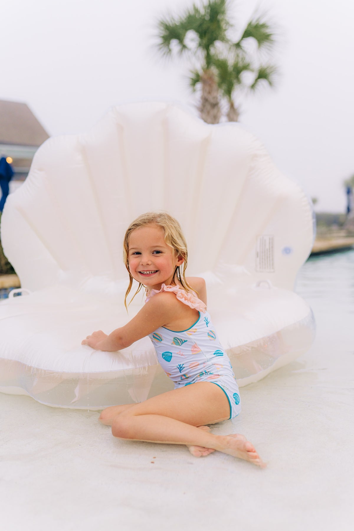 Summer Shells Ruffle Strap One-piece Swimsuit