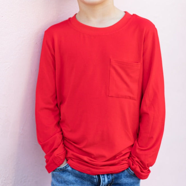 Red Boys Bamboo Shirt