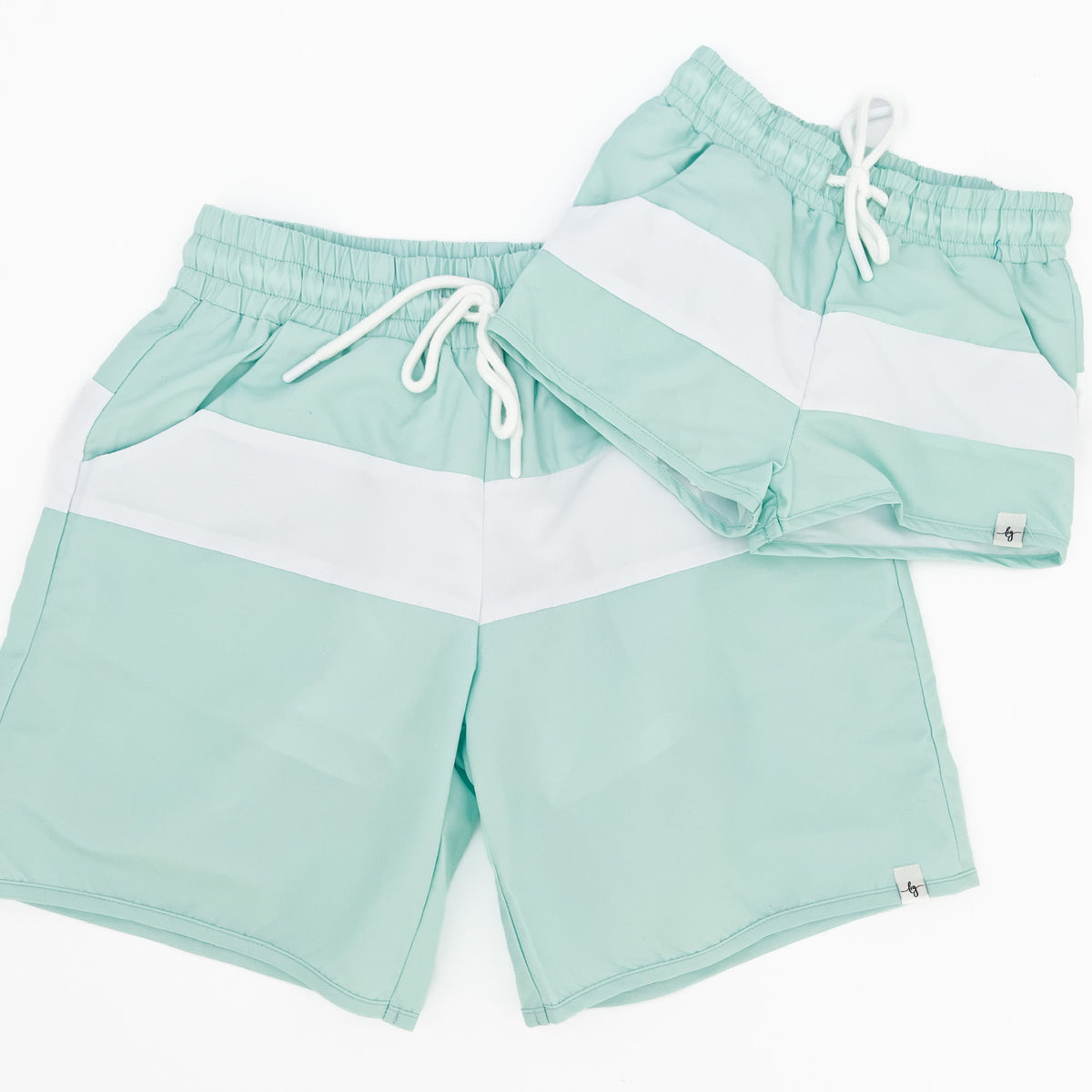 Men&#39;s Aqua Stripe Swim Shorts