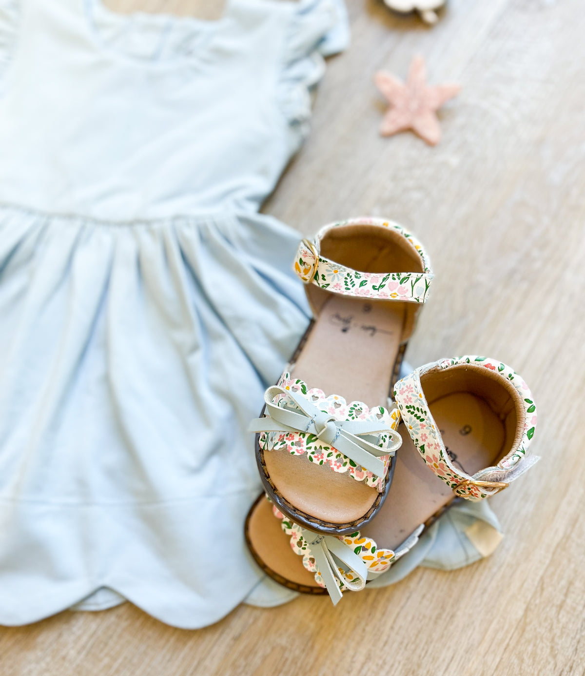 Bow Sandals- Floral