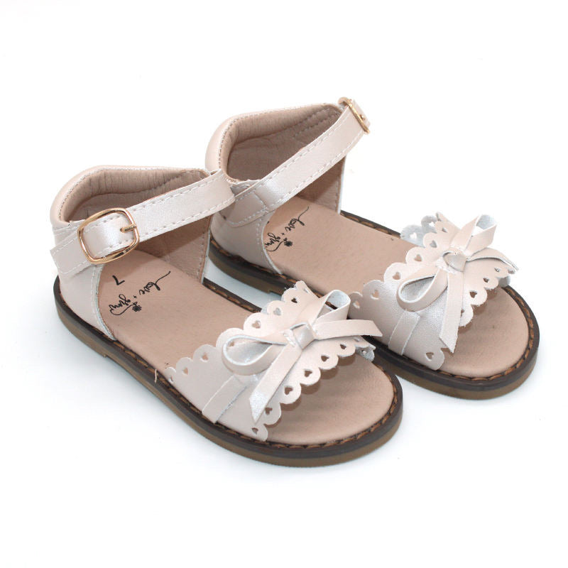 Bow Sandals- Pearl Shimmer